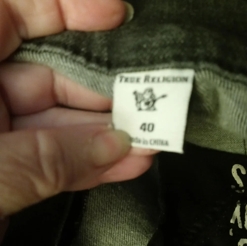 True Religion Black Rocco Relaxed Skinny Jeans 40 x 34 Zip Fly